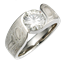 Moissanite Mokume Wave Engagement Ring