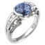 Carved Curls Engagement Ring with 3 Ct Blue Sapphire