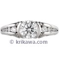Carved Curls Unique Engagement Ring with Tapering Stones Carved Curls Unique Engagement Ring with Tapering Stones