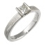 White Mokume Princess Solitaire Engagement Ring 