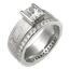 Mokume Princess Solitaire Engagement Ring and Diamond Wedding Band
