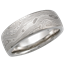 Platinum Mokume Wedding Band with Light Etch