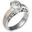 Mokume Curls Engagement Ring with Pear Shaped Diamond