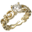 Contemporary Infinity Engagement Ring with Diamonds in Yellow Gold