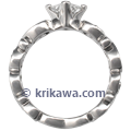 Contemporary Infinity Engagement Ring with Princess Cut Diamond