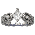 Contemporary Infinity Engagement Ring with Princess Cut Diamond
