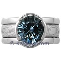 Mokume Solitaire Straight Engagement Ring with Diamond Enhancer Mokume Solitaire Straight Engagement Ring with Diamond Enhancer