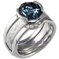 Mokume Solitaire Straight Engagement Ring with Diamond Enhancer Mokume Solitaire Straight Engagement Ring with Diamond Enhancer