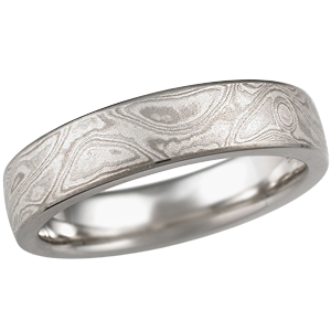 Platinum Mokume Wedding Band
