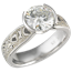 Mokume Solitaire Engagement Ring with Darkened Winter