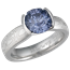 Mokume Solitaire Tapered Engagement Ring with Medicine Wheel Sapphire