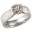 Mokume Solitaire Tapered Engagement Ring with Champagne Diamond