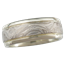 Platinum Mokume Wedding Band in Green Gold with Grooves