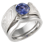 Mokume Wave Bridal Set with Blue Sapphire