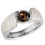Champagne Mokume Wave Engagement Ring with Cognac Diamond