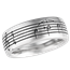 Musical Symbol Wedding Band with Black Diamonds