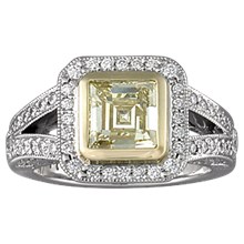 Brilliant Cathedral Pave Engagement Ring - top view