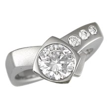 Modern Crossover Engagement Ring - top view
