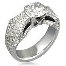 Mokume Borealis Diamond Accent Engagement Ring