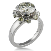 Artistic Sputnik Engagement Ring