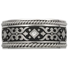 Baroque Wedding Band with Ropes - top view