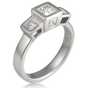 Modern Engagement Ring Cube