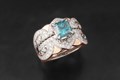Belle Époque Engagement Ring Enhancer set with a Blue Diamond
