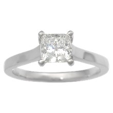 Modern Cathedral Prong Engagement Ring with Firemark Princess Cut Diamond - top view