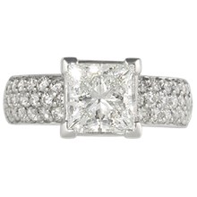 Milky Way Diamond Pave Engagement Ring - top view