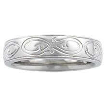 Hand Engraved Ornate Infinity Wedding Band - top view