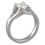 Carved Wing Engagement Ring with Emerald-Cut White Diamond