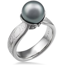 Mokume Pearl and Shell Engagement Ring