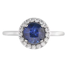 Round Halo Cathedral Engagement Ring - top view