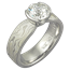 Winter Mokume Solitaire Tapered Engagement Ring