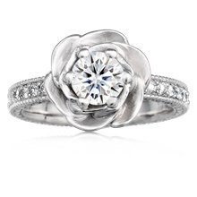 Vintage Rose Engagement Ring - top view
