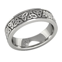 Mens Celtic Trinity Knot Wedding Band - top view