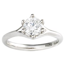 Simple Six Prong Solitaire Engagement Ring - top view