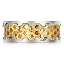 Hex Wedding Band - top view