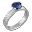 Mokume Solitaire Tapered Engagement Ring with Round Blue Sapphire