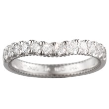 Vintage Deco Cathedral Wedding Band - top view