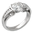 Carved Curls Engagement Ring with Round White Diamond