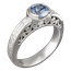 Mokume Curls Engagement Ring with a Blue Sapphire