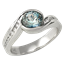 Carved Wave Engagement Ring with Blue Sapphire