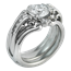Carved Curls Engagement Ring with Tapering Diamonds and Enhancer