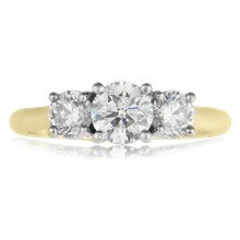 
Three Stone Round Cut Engagement Ring - top view