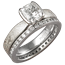 Mokume Solitaire Tapered Engagement Ring with Cushion-Cut Diamond