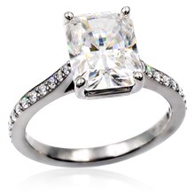 Radiant Center Cathedral Engagement Ring