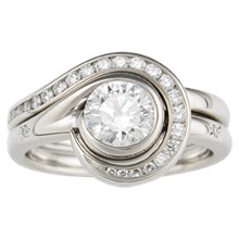 Diamond Swirl Enhancer Engagement Ring - top view
