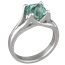 Carved Wing Engagement Ring with Green Tourmaline