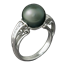 Carved Curls with Tahitian Pearl and Tapering Diamonds